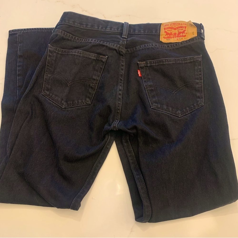 Levi's 501 Button Fly Original Men's True Black Jeans 33x32 Excellent condition